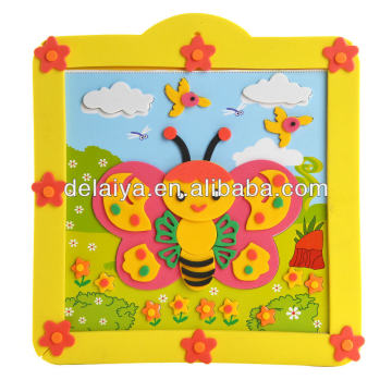 DIY butterfly 3D EVA foam puzzle with photo frame for kids